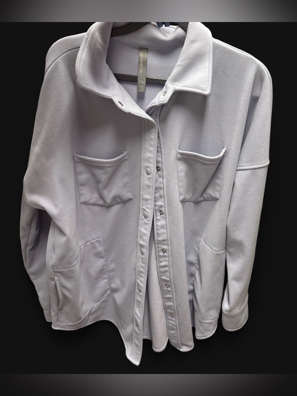 Mondetta Pale Gray Utility Fleece Snap-Front Jacket
